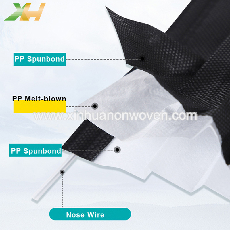 3 ply non woven fabric face mask factory
