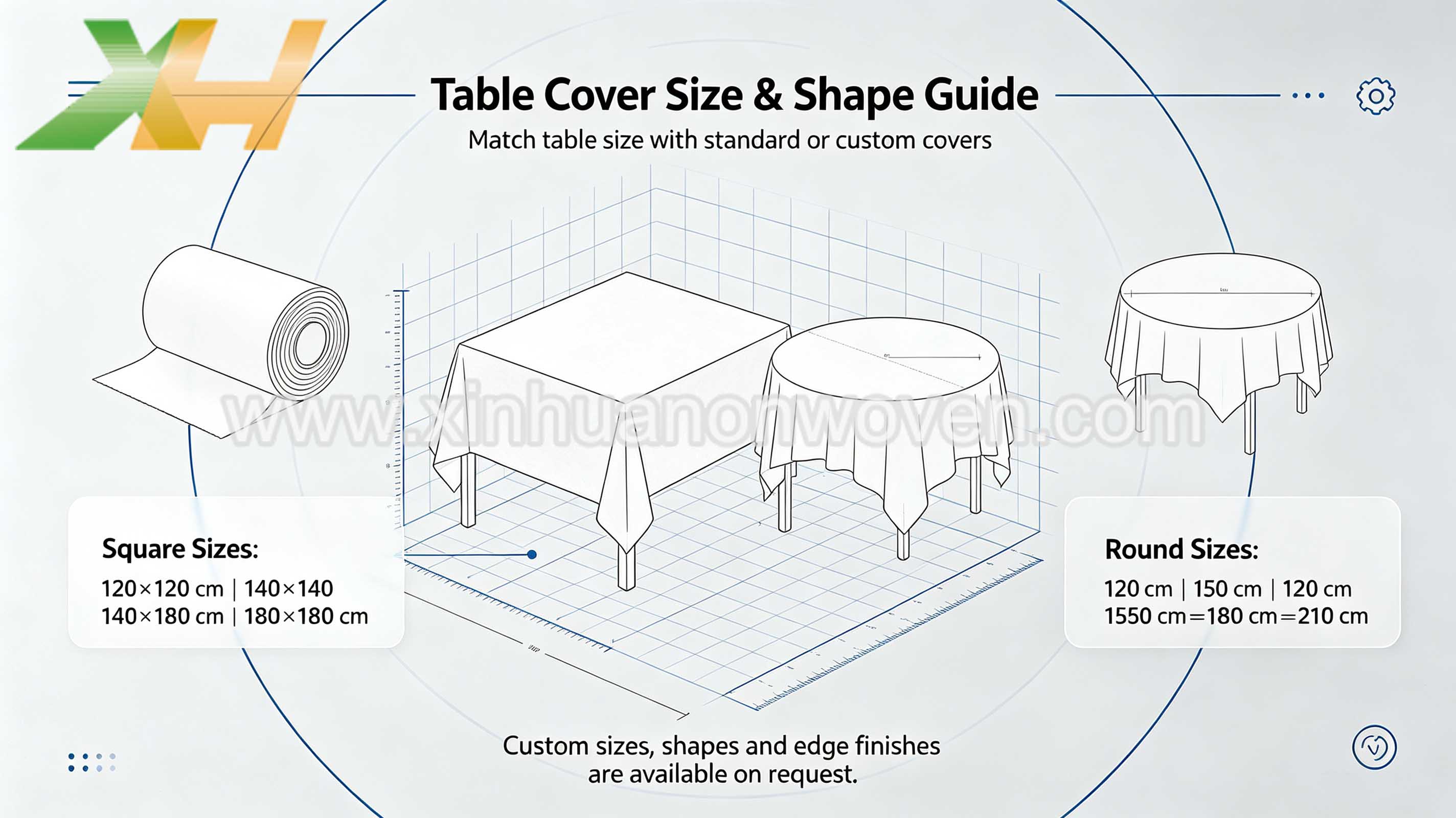 Spunbond nonwoven tablecloth